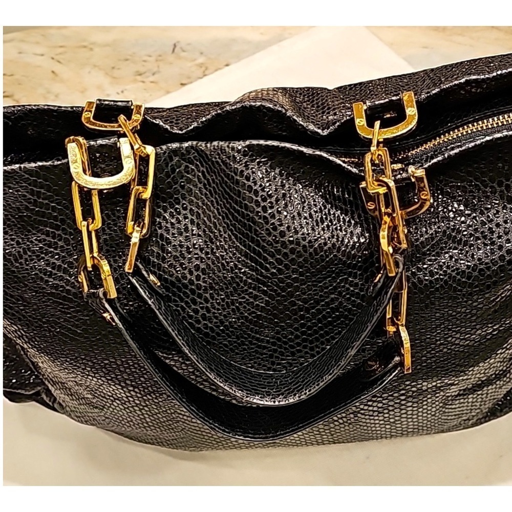 Tory Burch Marni Embossed Leather Snakeskin Tote Bag - Picture 4 of 10
